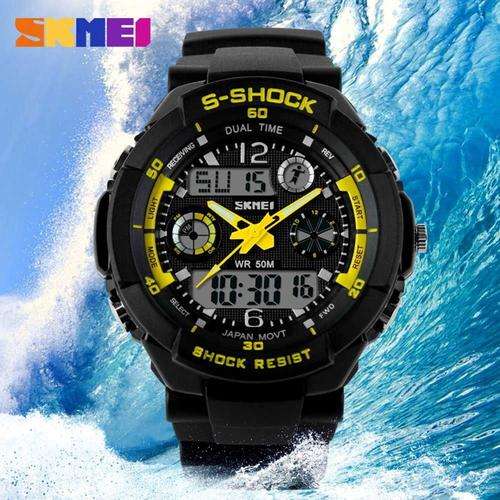 ***SKMEI ** Chronograph  Yellow Waterproof  Watch**