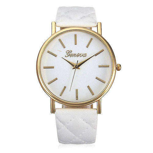 --***UNISEX GENEVA QUARTZ WATCH** PU LEATHER STRAP