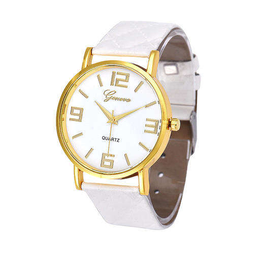--***UNISEX GENEVA QUARTZ WATCH** PU LEATHER STRAP