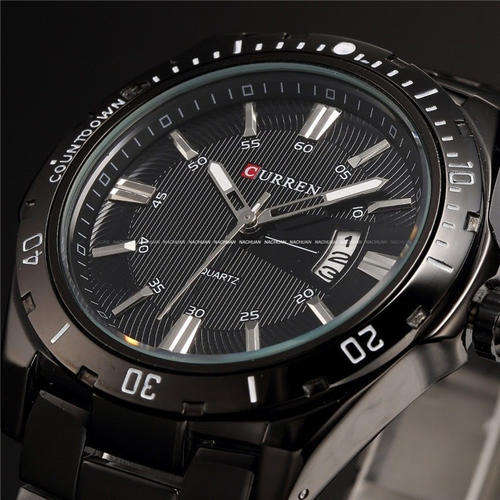** Luxury-CURREN BRAND ( M8110 )All Black -Stainless-Steel-Mens-Date-Analog-Quartz-*