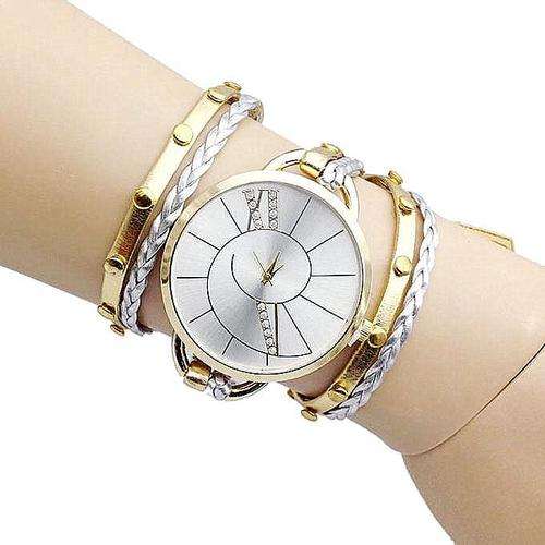 --***** LADIES BIG DIAL GOLD COLORED WRIST WRAP***
