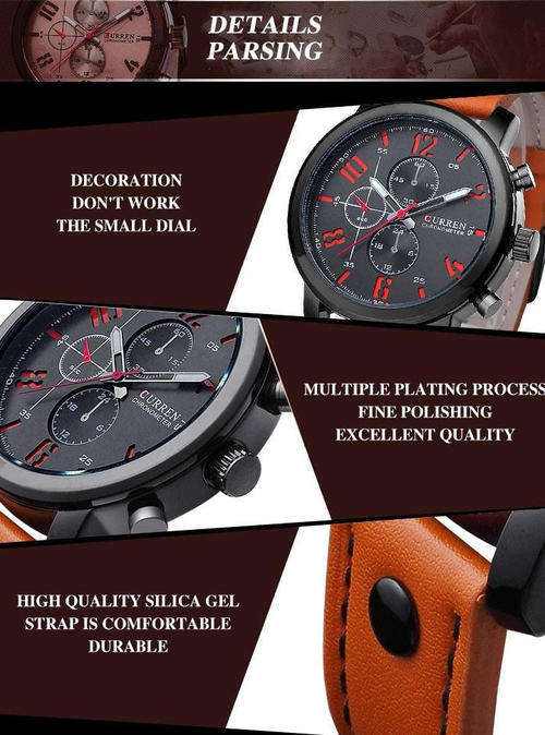 Men s Watches Fashion Casual GENUINE CURREN M 8192 Men s Leather Band Army Military Quartz Sport Wrist Watch was sold for 71.00 on 18 May at 22 31 by nylocx in Koppies ID 229766581