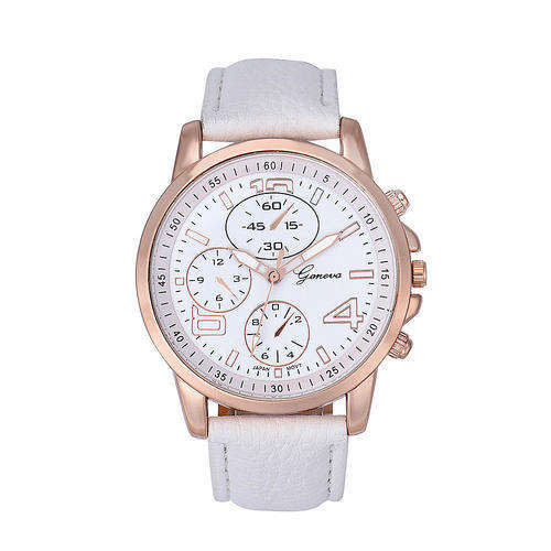 --***4 X UNISEX GENEVA QUARTZ WATCH** PU LEATHER STRAP-