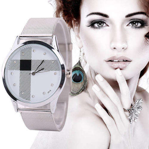--***Womens Watch Silver Mesh Belt Watch Classic Quartz Stainless Steel Wrist Watch !!