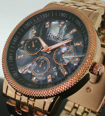 ** PRIMA**!!  DESIGNER RI0S LONDON PREMIUM QUALITY  MEN/LADIES UNISEX ROSE GOLD WATCH