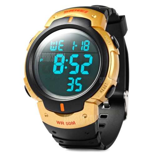 ***SKMEI **Model 1068 ** Chronograph " Iron Man" Gold Series Waterproof  Watch**
