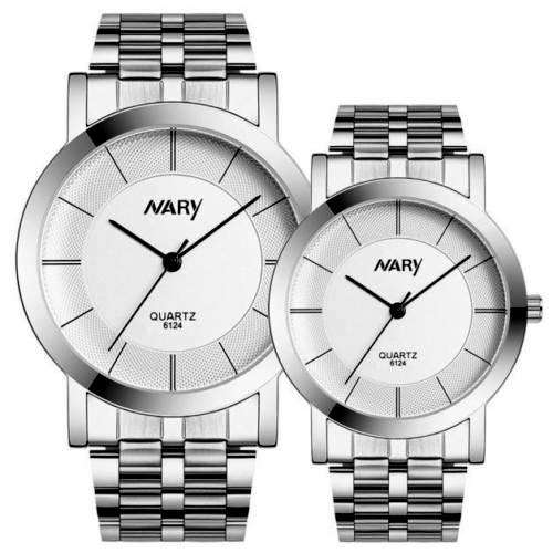 *LADIES and MEN PAIR* 316L STAINLESS STEEL QUARTZ WATCH*TUNGSTEN STEEL BAND