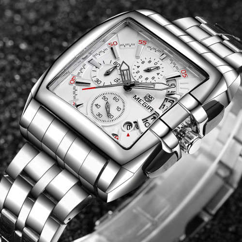 *** Megir Brand Top Watch** White*6 Hands* Luxury Men Quartz Wristwatch CHRONOGRAPH