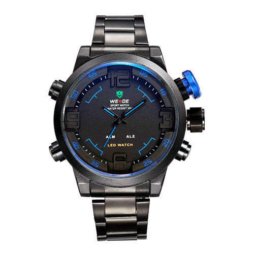 **  Luxury  WEIDE  Steel  Dual time  Watch