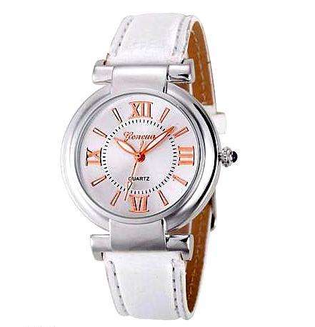 --***LADIES ** HOT FASHION **UK GENEVAI ~  QUARTZ WATCH** LEATHER  STRAP