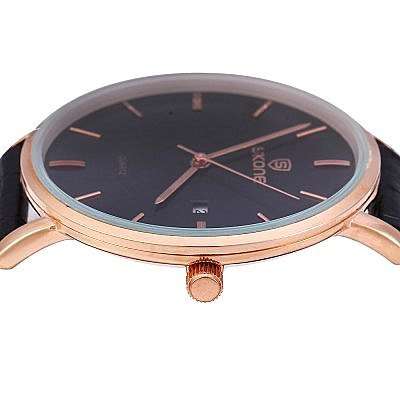 **SKONE BRAND 9400* BIG DIAL* Ultrathin Calendar UNISEX  Quartz Watch with Leather Strap *