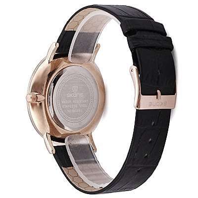 **SKONE BRAND 9400* BIG DIAL* Ultrathin Calendar UNISEX  Quartz Watch with Leather Strap *