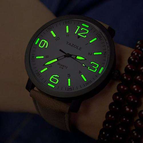 ***YAZOLE Brand** Big dial  Military  Brown Leather Luxury Men Wrist Watch