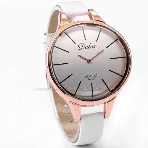--***LADIES ** BIG DIAL *CURVED ROSE GOLD **QUARTZ WATCH**