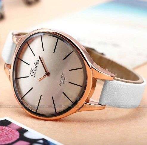 --***LADIES ** BIG DIAL *CURVED ROSE GOLD **QUARTZ WATCH**