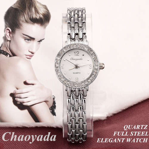 --***LADIES **Elegant New Women SILVER Steel Strap Fashion Quartz Watch