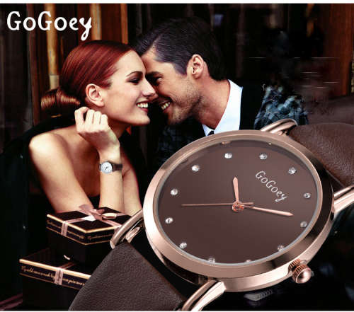 **GOGOEY BRAND 844* SUMMERFUN COLORFULL ** Quartz Watch with Red Leather Strap *