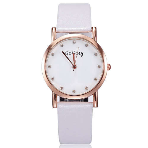 **GOGOEY BRAND 844* SUMMERFUN COLORFULL ** Quartz Watch with Red Leather Strap *