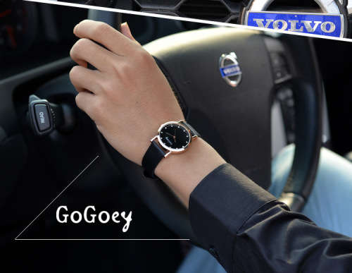 **GOGOEY BRAND 844* SUMMERFUN COLORFULL ** Quartz Watch with Red Leather Strap *