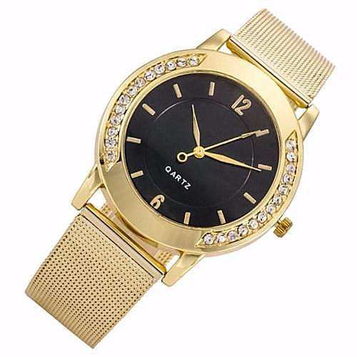 --***Womens  Gold Mesh Belt  Classic Quartz Stainless Steel Wrist Watch !!+Gold Waist belt Gift