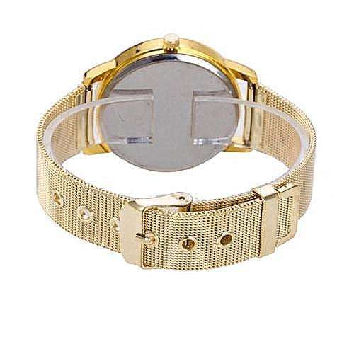--***Womens  Gold Mesh Belt  Classic Quartz Stainless Steel Wrist Watch !!+Gold Waist belt Gift
