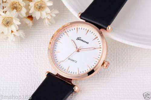 --***LADIES **New Fashion UK Geneva 3634 Brand Colorful White /RED Leather Strap Quartz Watch