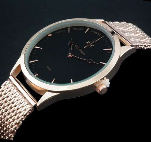 --$299 ***Men/Women Big Dial Nick Cabana Brand**Exclusive** Black Dial Gold Stainless Steel Belt.**