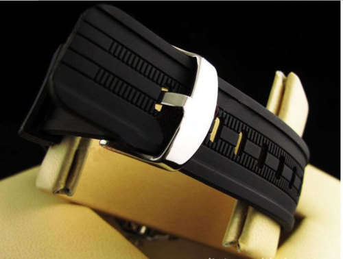 ***Chunky,Big Gold Case -Heavy Duty Silicone Strap- Men Quartz watch