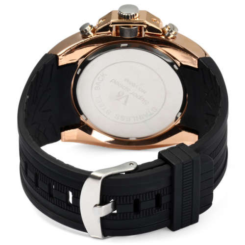 ***Chunky,Big Gold Case -Heavy Duty Silicone Strap- Men Quartz watch
