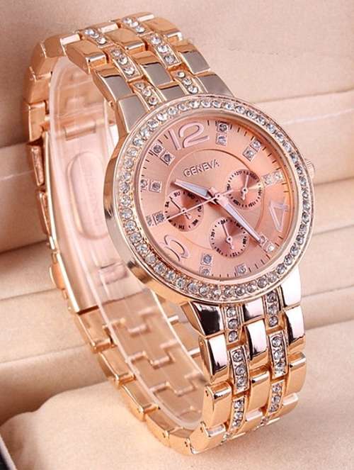--********LADIES GENEVA FULL BLING DESIGNER STYLE  STAINLESS STEEL QUARTZ WATCH**