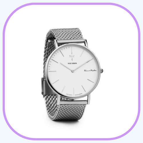 $199--***Womens Big Dial Nick Cabana Brand**Exclusive** White Dial Silver Stainless Steel Belt.**