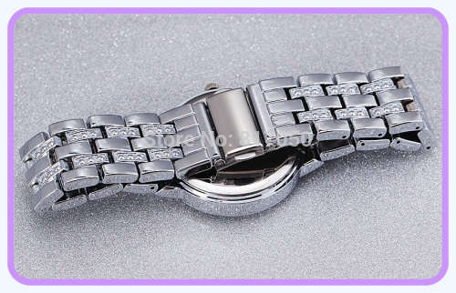 --**LADIES GENEVA FULL BLING SILVER DESIGNER STYLE  STAINLESS STEEL QUARTZ WATCH**