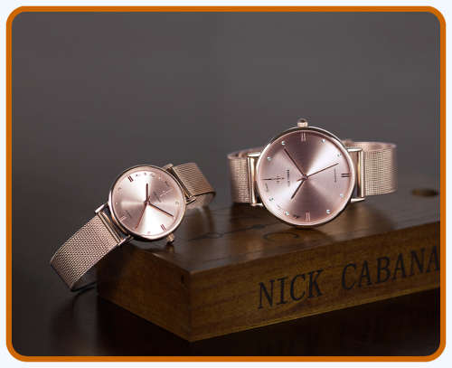 --$199 ***Men/Women Big Dial Nick Cabana Brand**Exclusive** ROSE Dial Gold Stainless Steel Belt.**