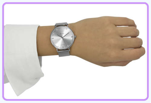 $199--***Womens Big Dial Nick Cabana Brand**Exclusive** White Dial Silver Stainless Steel Belt.**
