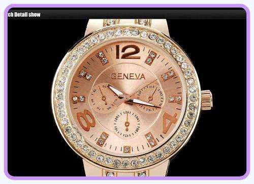 --********LADIES GENEVA FULL BLING DESIGNER STYLE  STAINLESS STEEL QUARTZ WATCH**