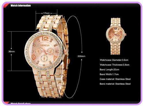 --********LADIES GENEVA FULL BLING DESIGNER STYLE  STAINLESS STEEL QUARTZ WATCH**