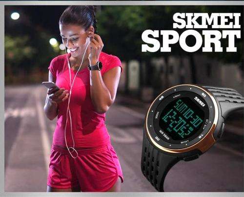 ***SKMEI **Model 1219 ** Dual Time" Rose Gold  Waterproof  Watch**