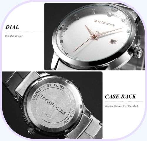 From UK** Magnifisant* Taylor Cole Lady Georgeos Steel Band Bracelet Luxury Watch*2 OPTIONS*