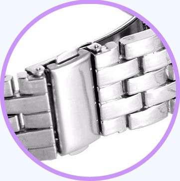 --**LADIES GENEVA FULL BLING SILVER DESIGNER STYLE  STAINLESS STEEL QUARTZ WATCH**