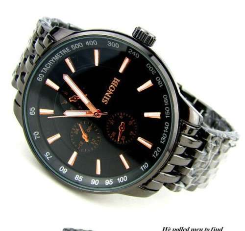 -- * **ELEGANT  SINOBI ALL STEEL BLACK ANALOG DRESS WATCH**