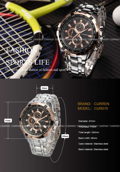***Elegant Curren 8023 HEAVY ALL STEEL MEN  QUALITY WATCH