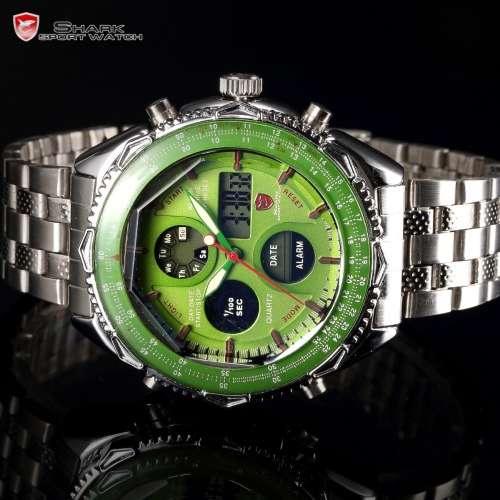 AU $55.00* Official-SHARK-Green-New-Quartz-Army-Mens-Sport-Wrist-Watc