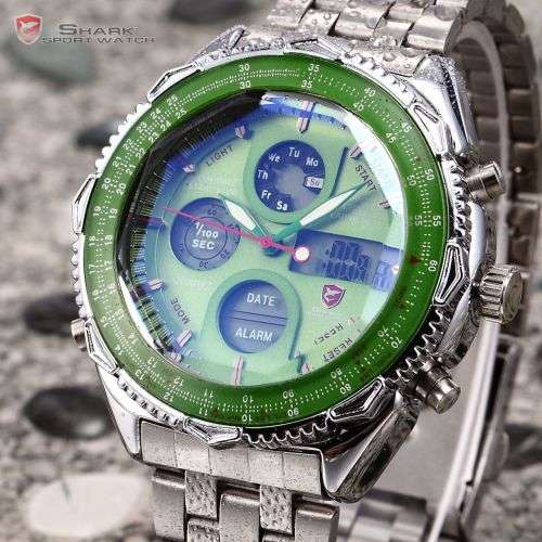 AU $55.00* Official-SHARK-Green-New-Quartz-Army-Mens-Sport-Wrist-Watc