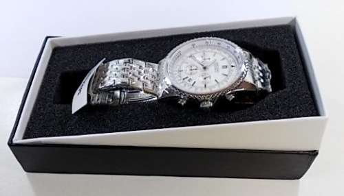 * Megir *Top Watch** All Steel Silver  Luxury Men* 6 Hands * Quartz Wristwatch CHRONOGRAPH