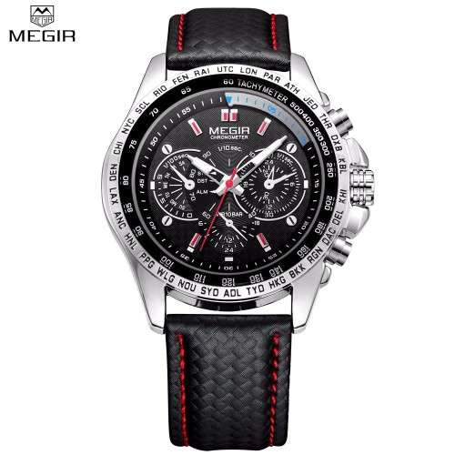 * Megir Brand~M1010~  *Analog* Dial Leather Strap Military Watches ~2 OPTIONS