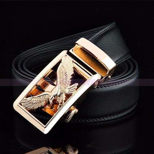 ** Men **Golden Eagle Buckle** leather automatic Buckle  Fashion Waist Belt   *