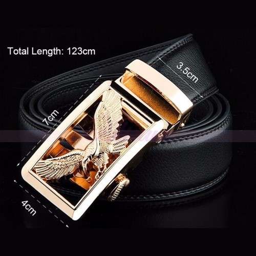 ** Men **Golden Eagle Buckle** leather automatic Buckle  Fashion Waist Belt   *