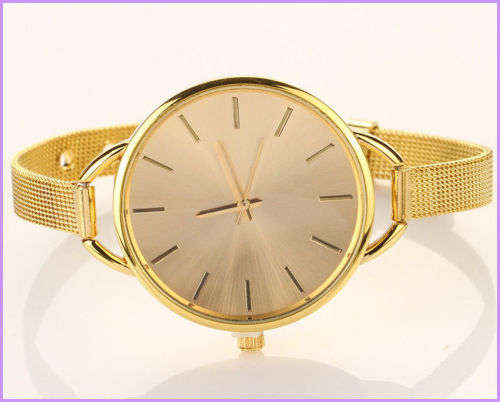 --*****New Elegant Classic Women Quartz Stainless Steel Analog Wrist Watch *