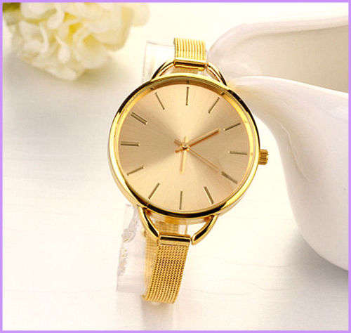 --*****New Elegant Classic Women Quartz Stainless Steel Analog Wrist Watch *
