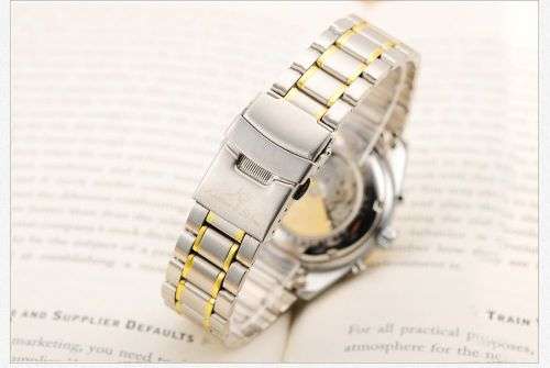 *** KS Men's Imperial Series Date Day  Automatic Mechanical 2 Tone Gold Case Sport Wrist Watch *